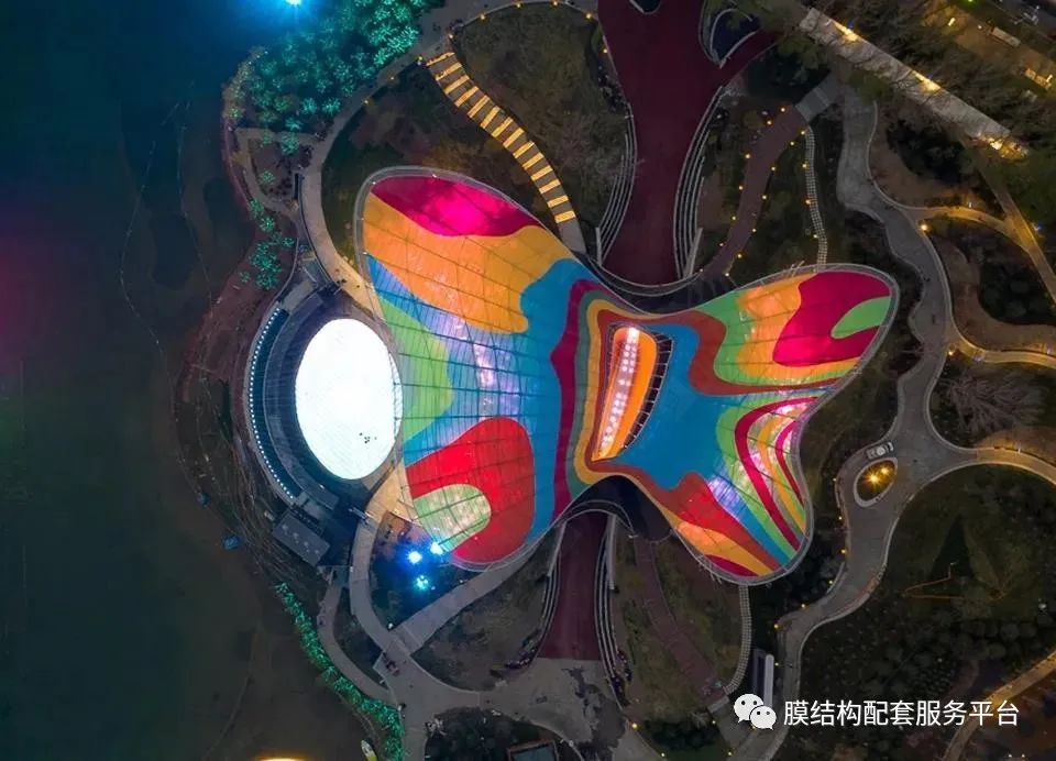北京园艺博览会妫汭剧场-夜间鸟瞰